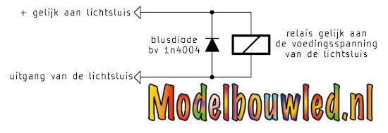 Lichtsluis en een relais modelbouwled